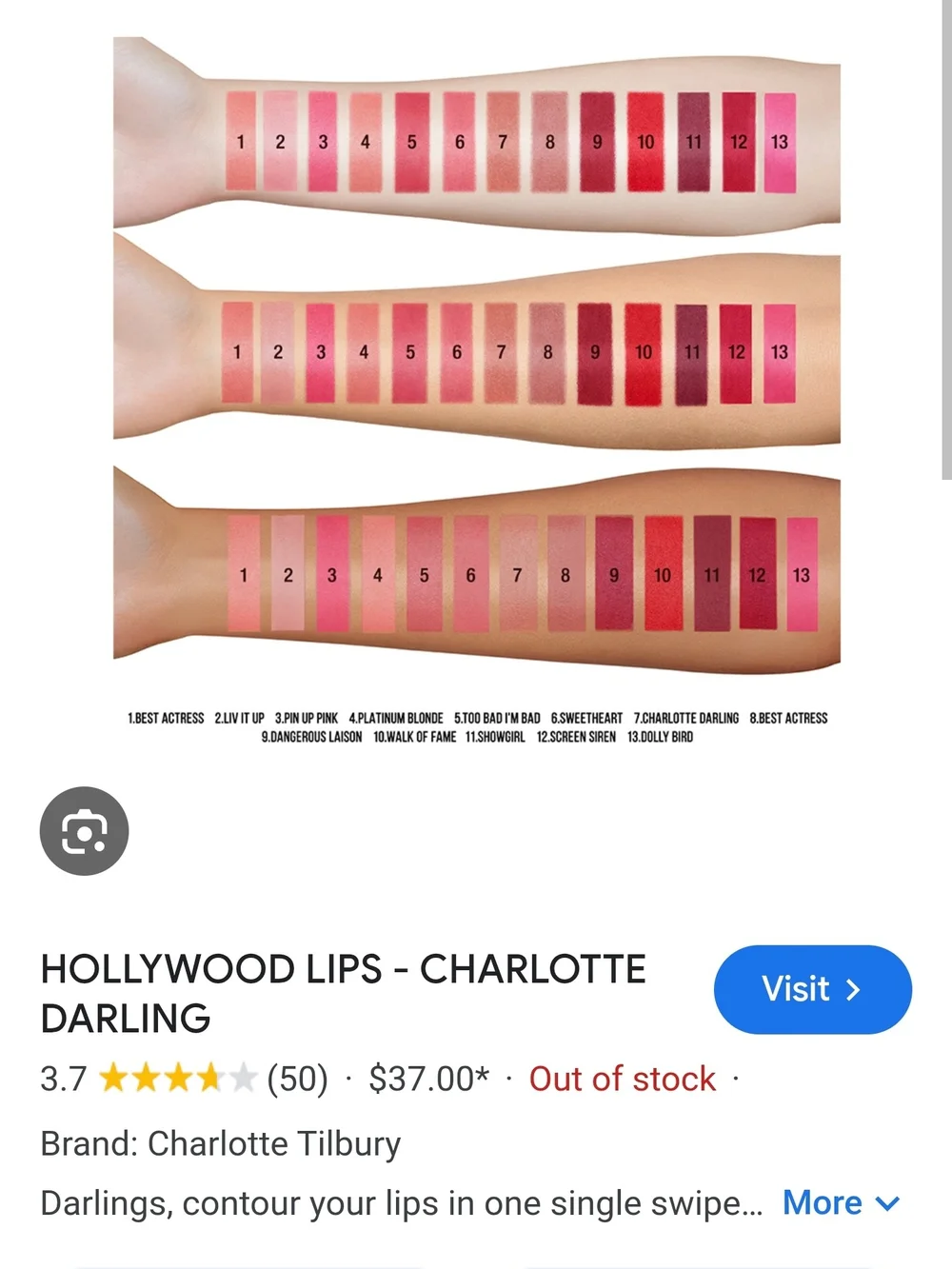 Charlotte Tilbury Hollywood Liquid Lipstick - Too Bad Im Bad